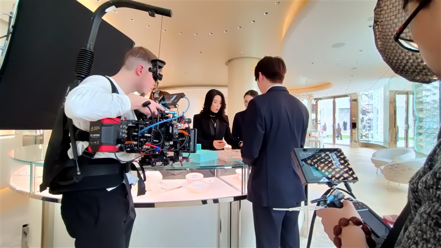 Chongqing crew members discussing a shoot plan